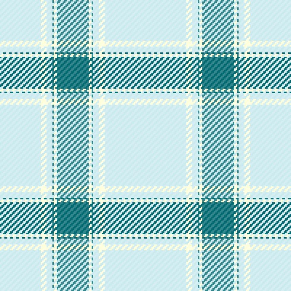 Formal background fabric seamless, form textile pattern texture. Flow plaid check tartan in light and cyan colors. vector
