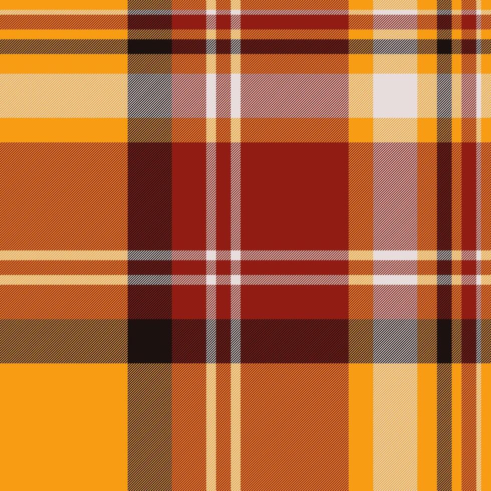 Tattersall plaid fabric check, man pattern tartan . Nice texture seamless textile background in bright and red colors. vector