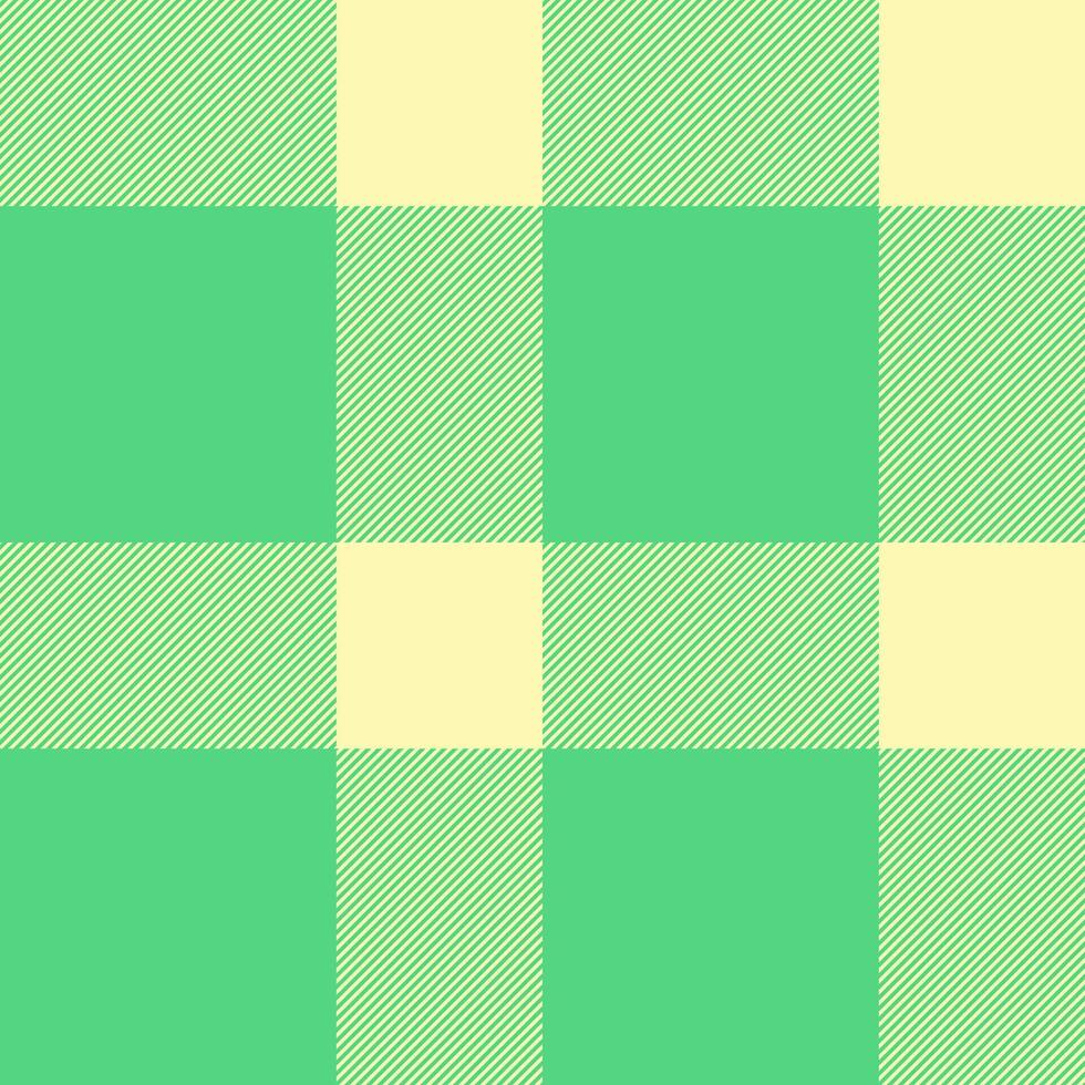 Glen textile plaid seamless, rough pattern check. Overlay background tartan texture fabric in green and light colors. vector