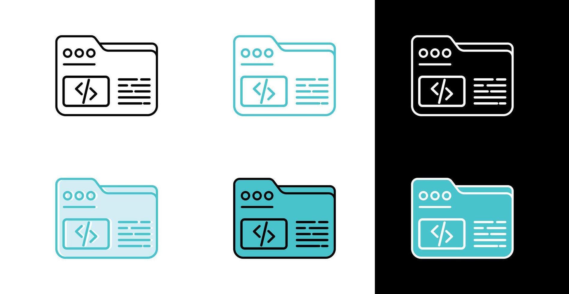 programación archivo icono para codificación y web diseño en línea y llenar estilo vector