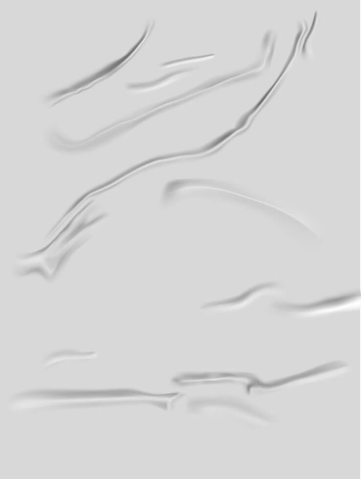 White paper surface creating abstract wrinkles and smooth folds vector