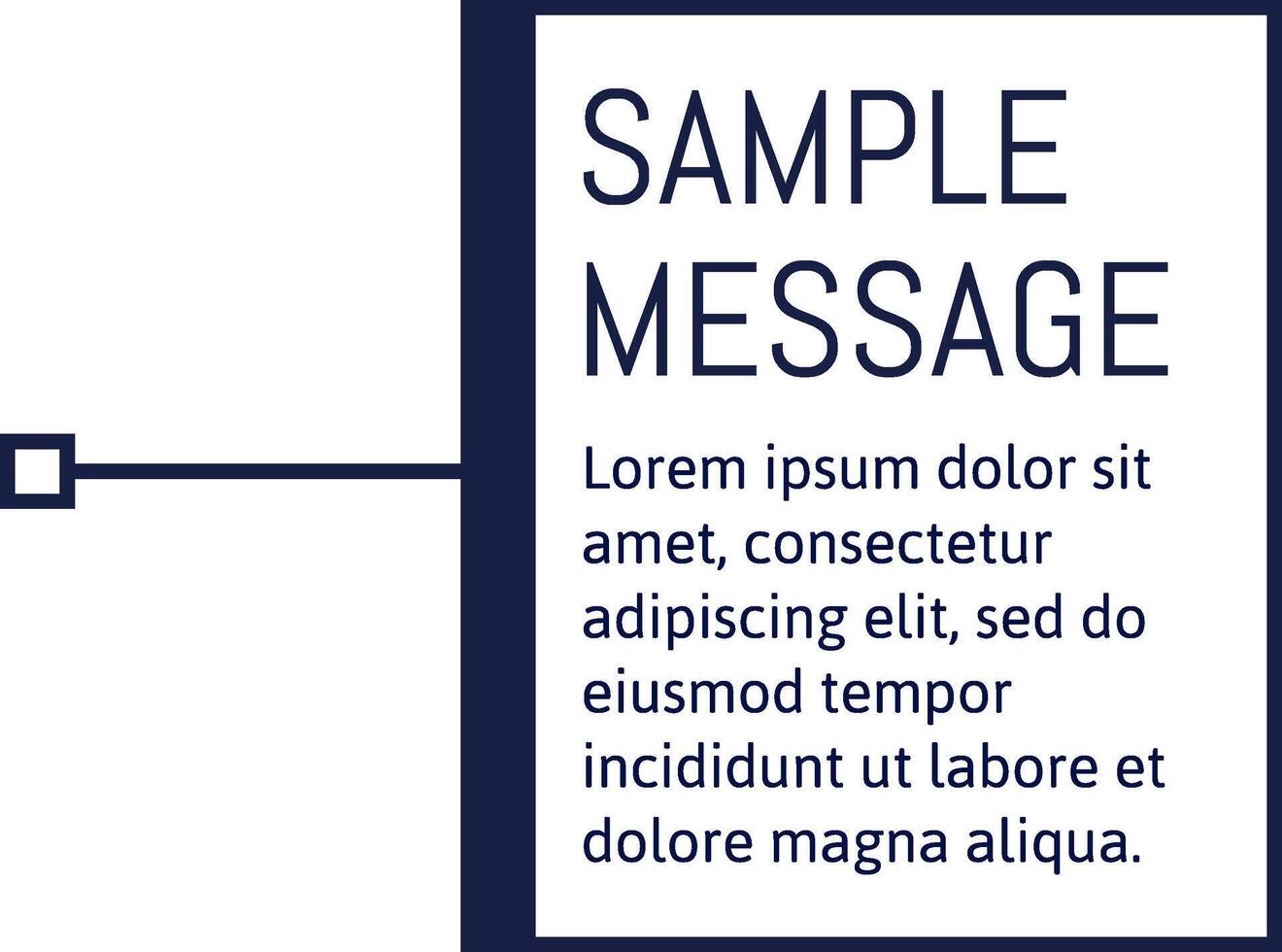 Sample message text box with lorem ipsum vector