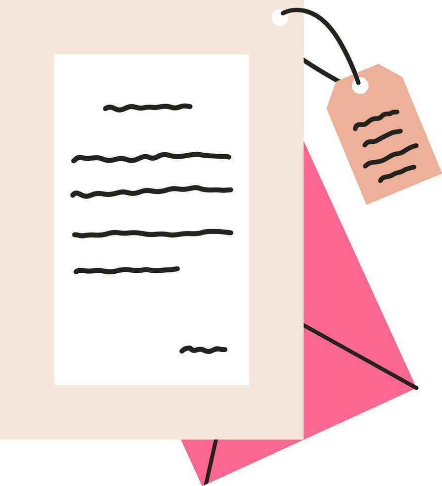 Unfolding letter from envelope with tag message vector