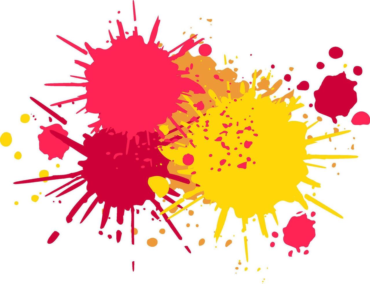 Colorful paint splashes creating abstract splatter art background vector