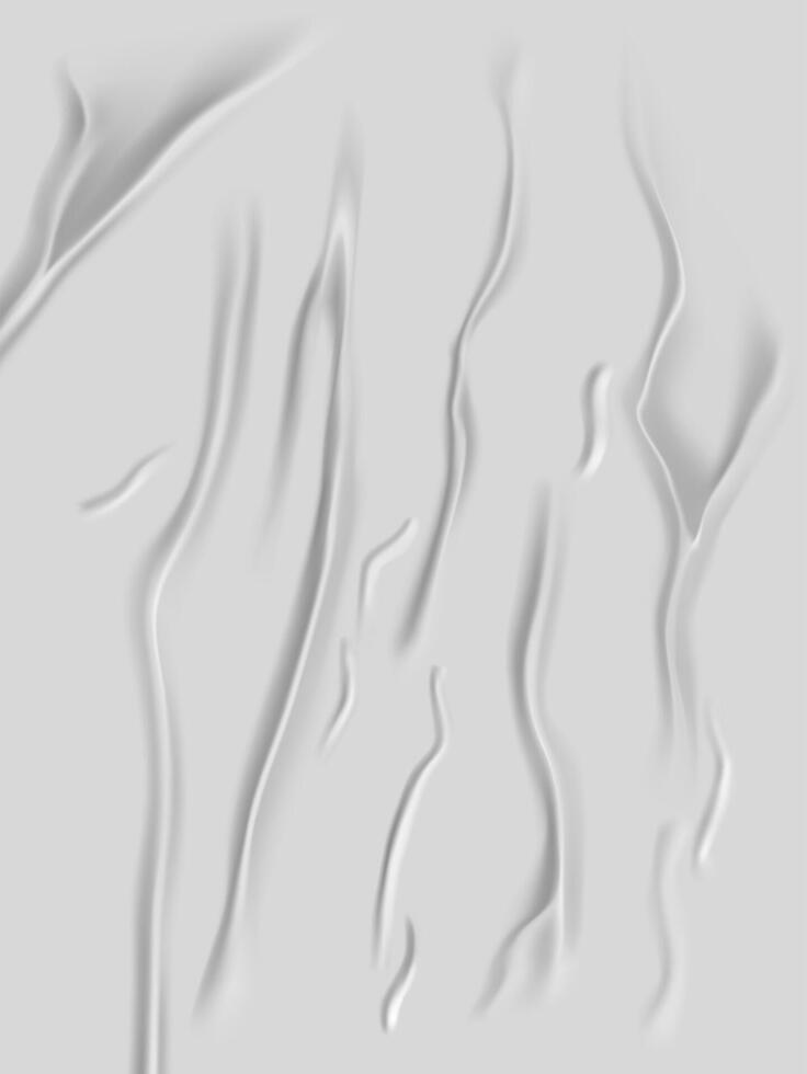 White wrinkled fabric texture abstract background with folds vector