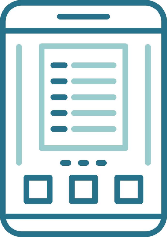 List Mobile Interface Outline Two Color Icon vector