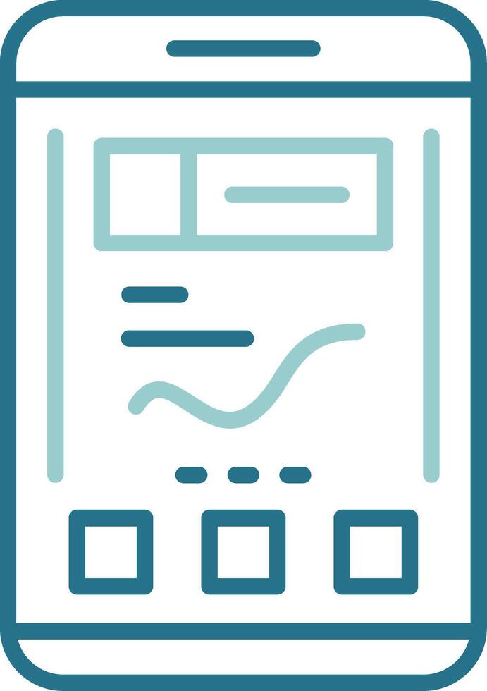 Analytics Mobile Interface Outline Two Color Icon vector