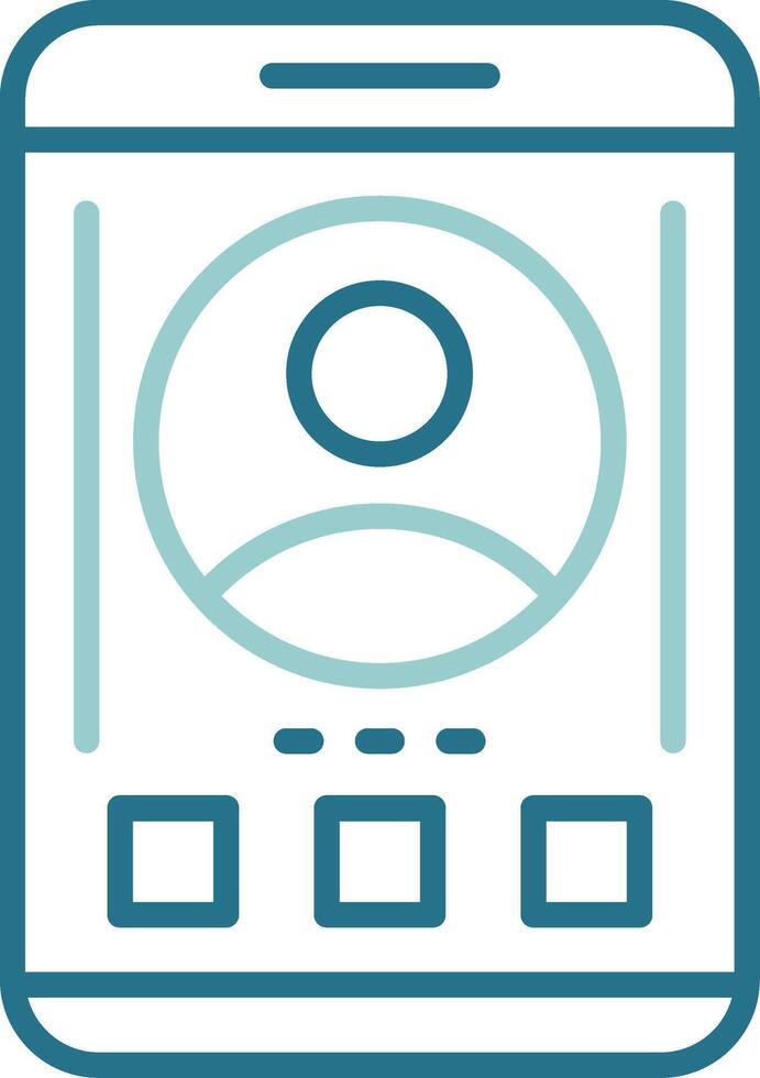 Profile Mobile Interface Outline Two Color Icon vector