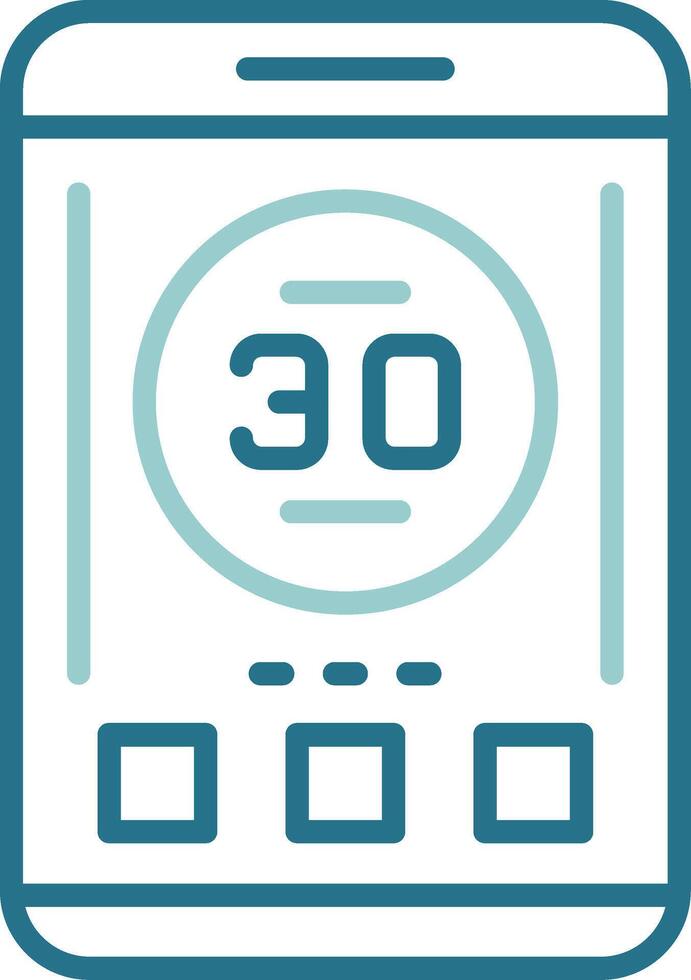 Battery Mobile Interface Outline Two Color Icon vector