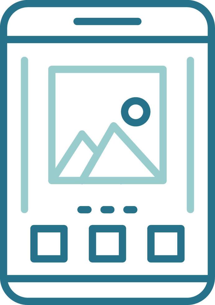 Image Mobile Interface Outline Two Color Icon vector