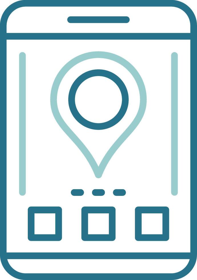 Location Mobile Interface Outline Two Color Icon vector