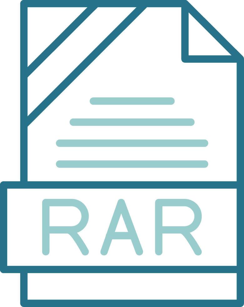 RAR Format Outline Two Color Icon vector