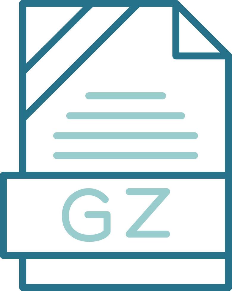 GZ Format Outline Two Color Icon vector