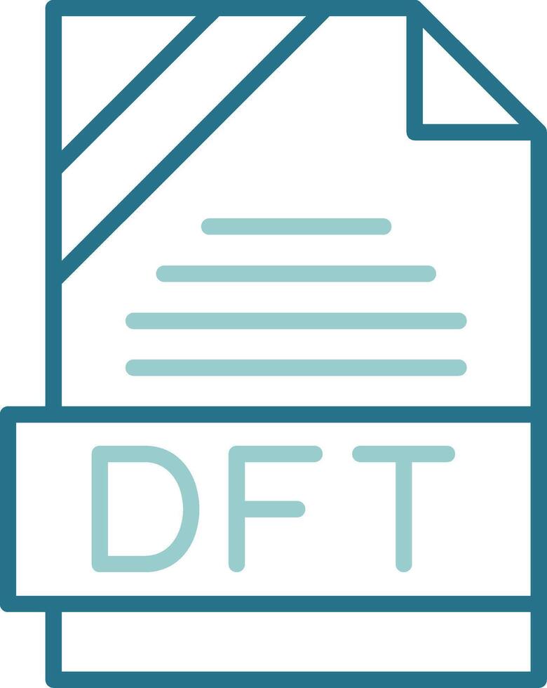 DFT Format Outline Two Color Icon vector