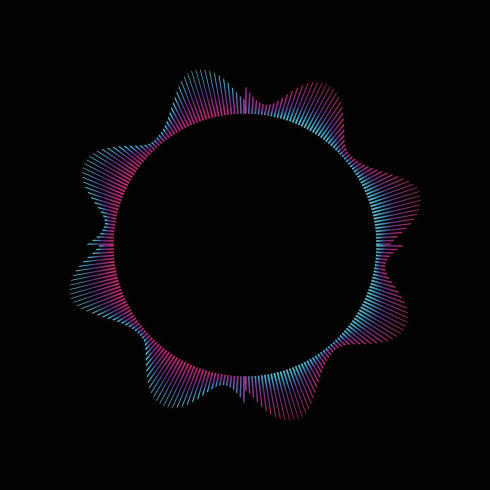 un circulo con un ola modelo en eso vector