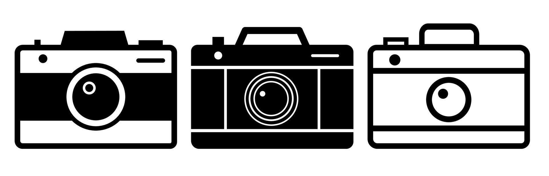Flat style digital camera icon for apps, websites, and photography design projects. vector