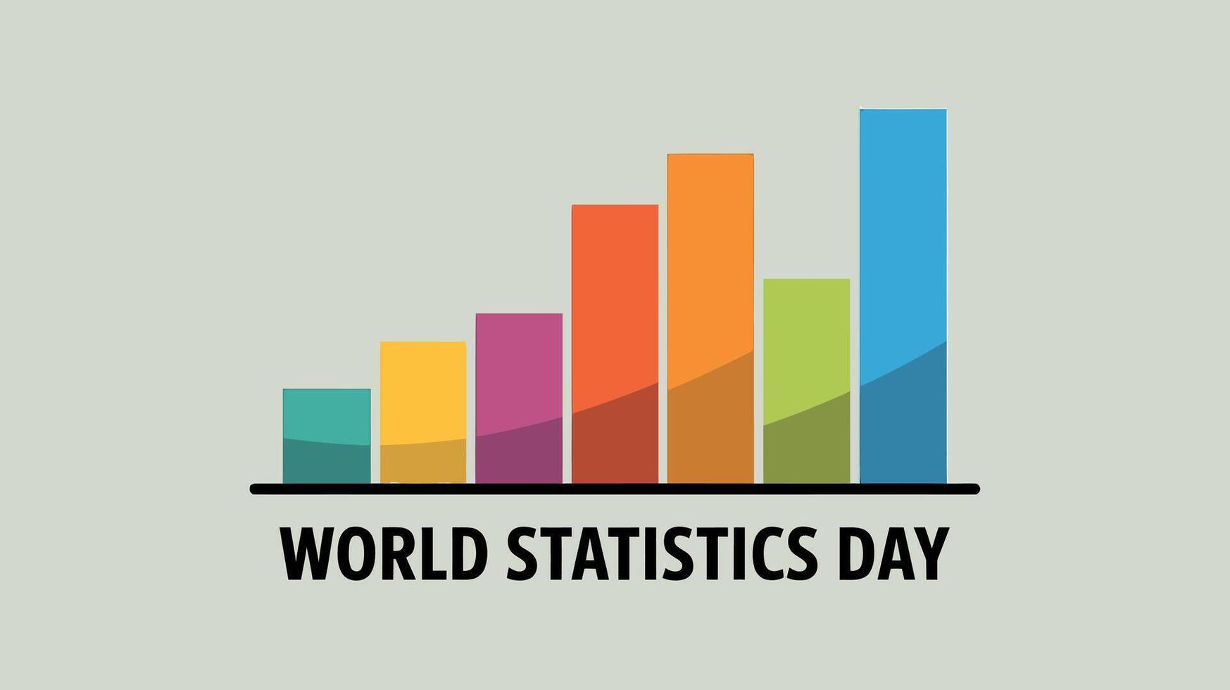 World Statistics Day with Colorful Bar Graph Design vector