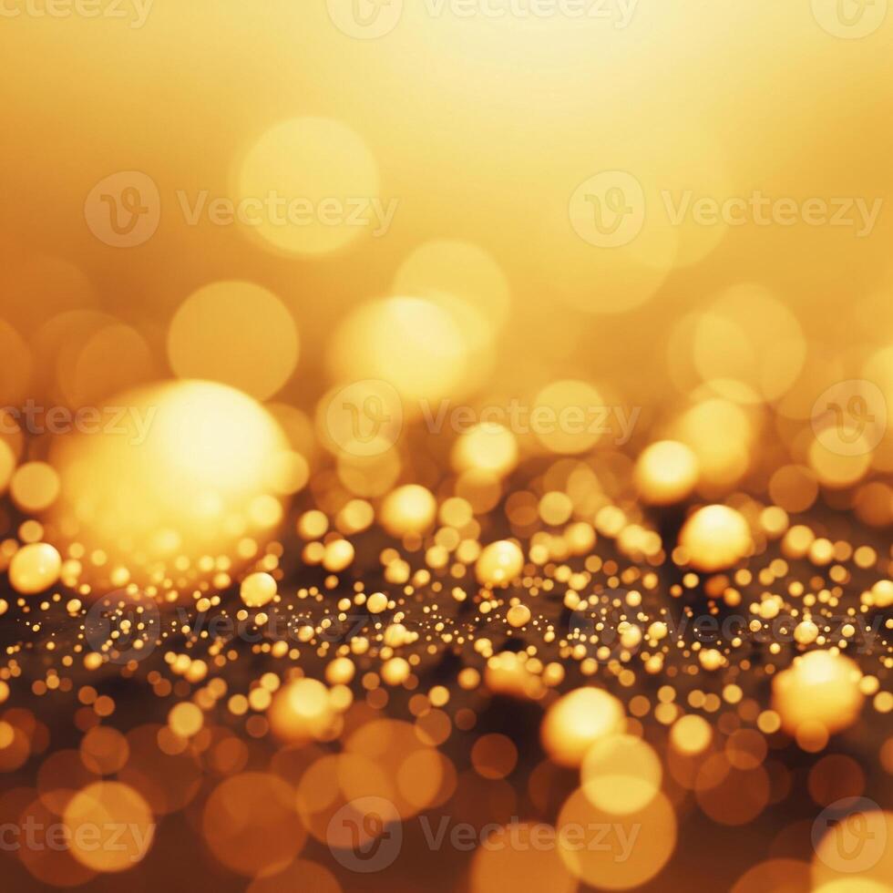 Abstract Golden Bokeh Background with Sparkle Texture Festive Backdrop photo