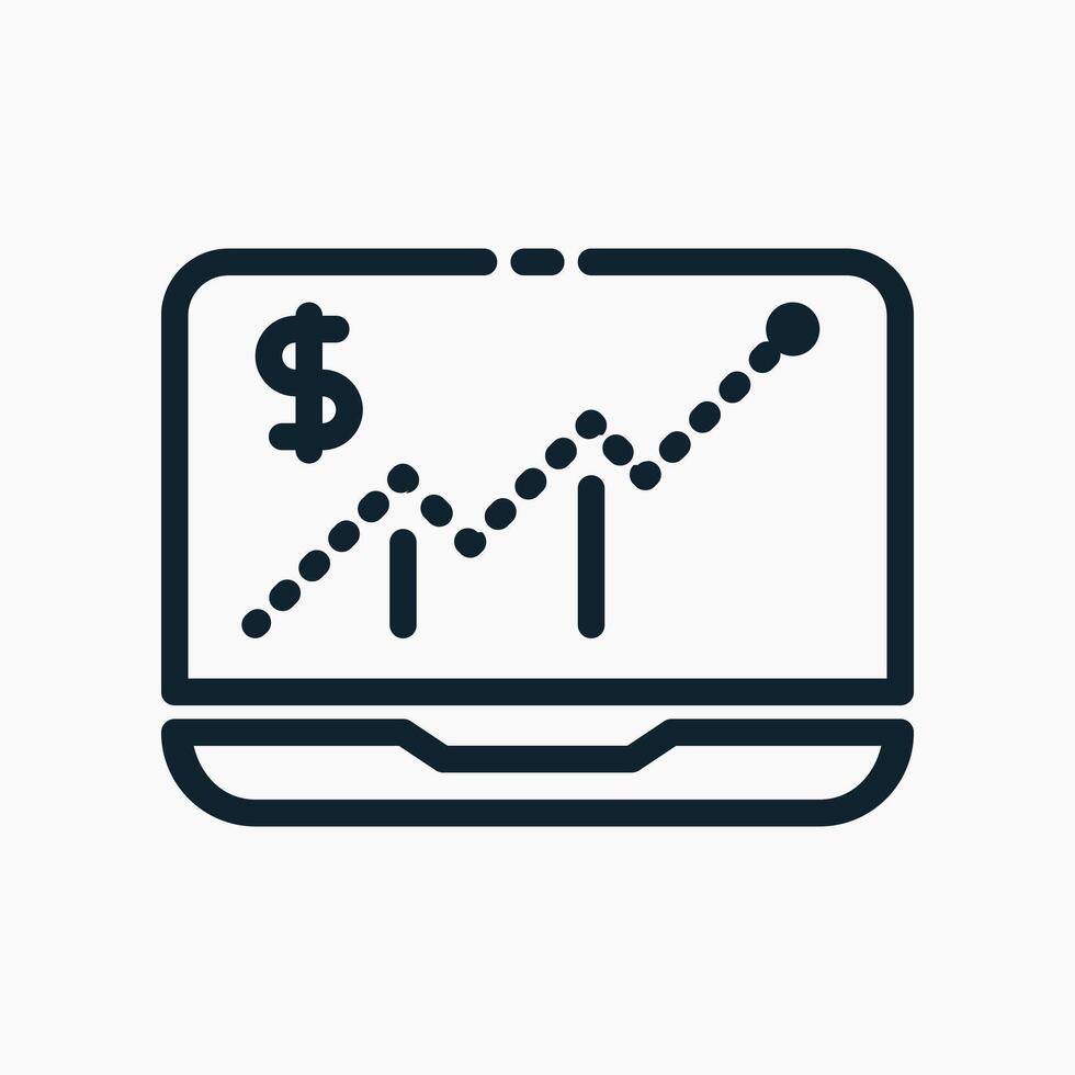 Stock Analytics Icon in line style. Perfect for apps, websites, UI UX, presentations, or infographics. Editable illustration file with clean design and modern design. vector