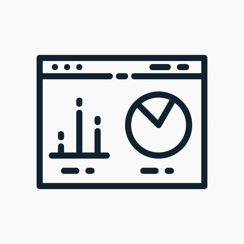 Data Dashboard Icon in line style. Perfect for apps, websites, UI UX, presentations, or infographics. Editable illustration file with clean design and modern design. vector