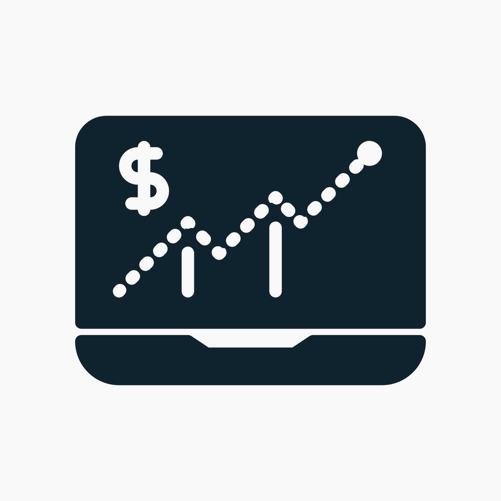 Stock Analytics Icon in glyph style. Perfect for apps, websites, UI UX, presentations, or infographics. Editable illustration file with clean design and modern design. vector