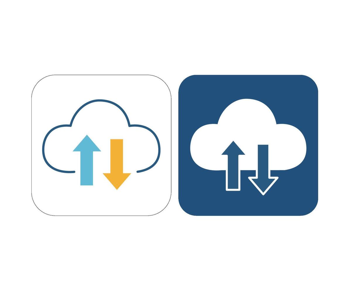 nube informática datos transferir ico vector