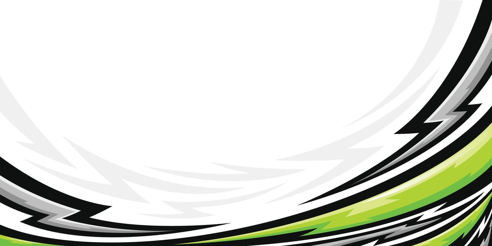Abstract Racing Curve Background with Green and Black Lines vector