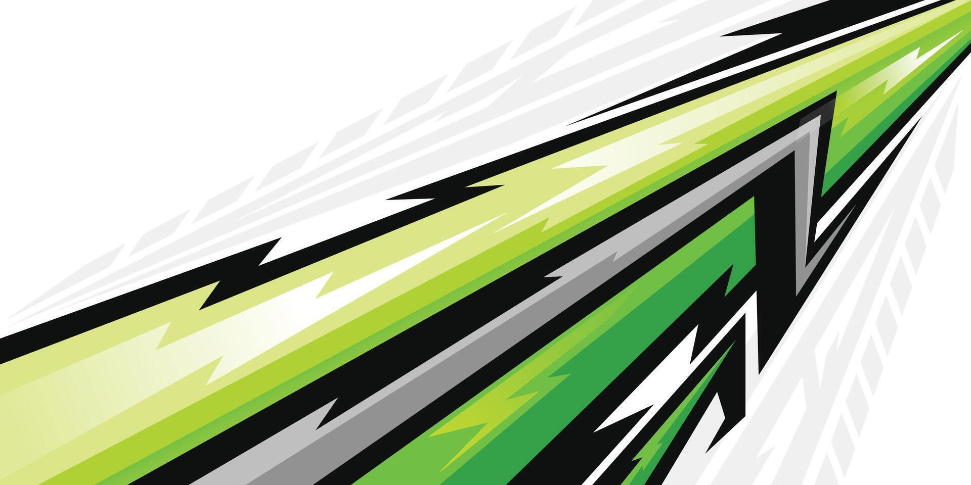 Green Lightning Modern Design with Speed and Motion Elements vector