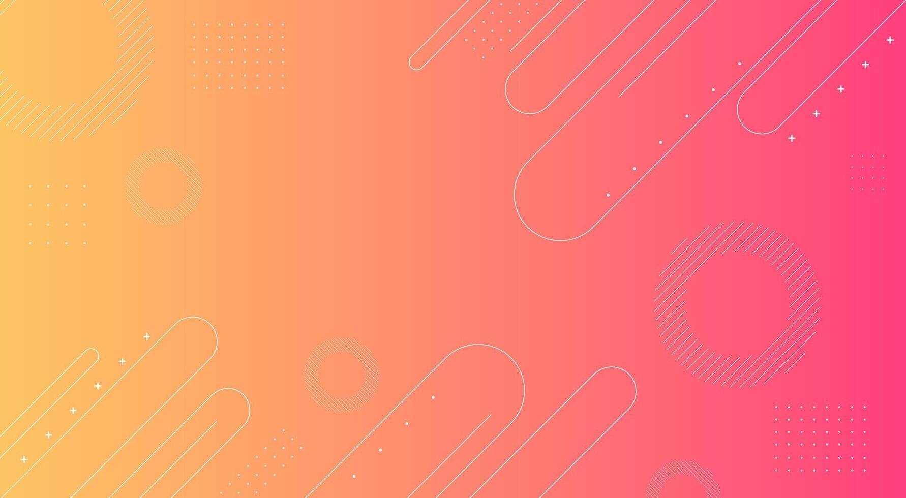 Soft orange to pink gradient background with geometric line elements vector