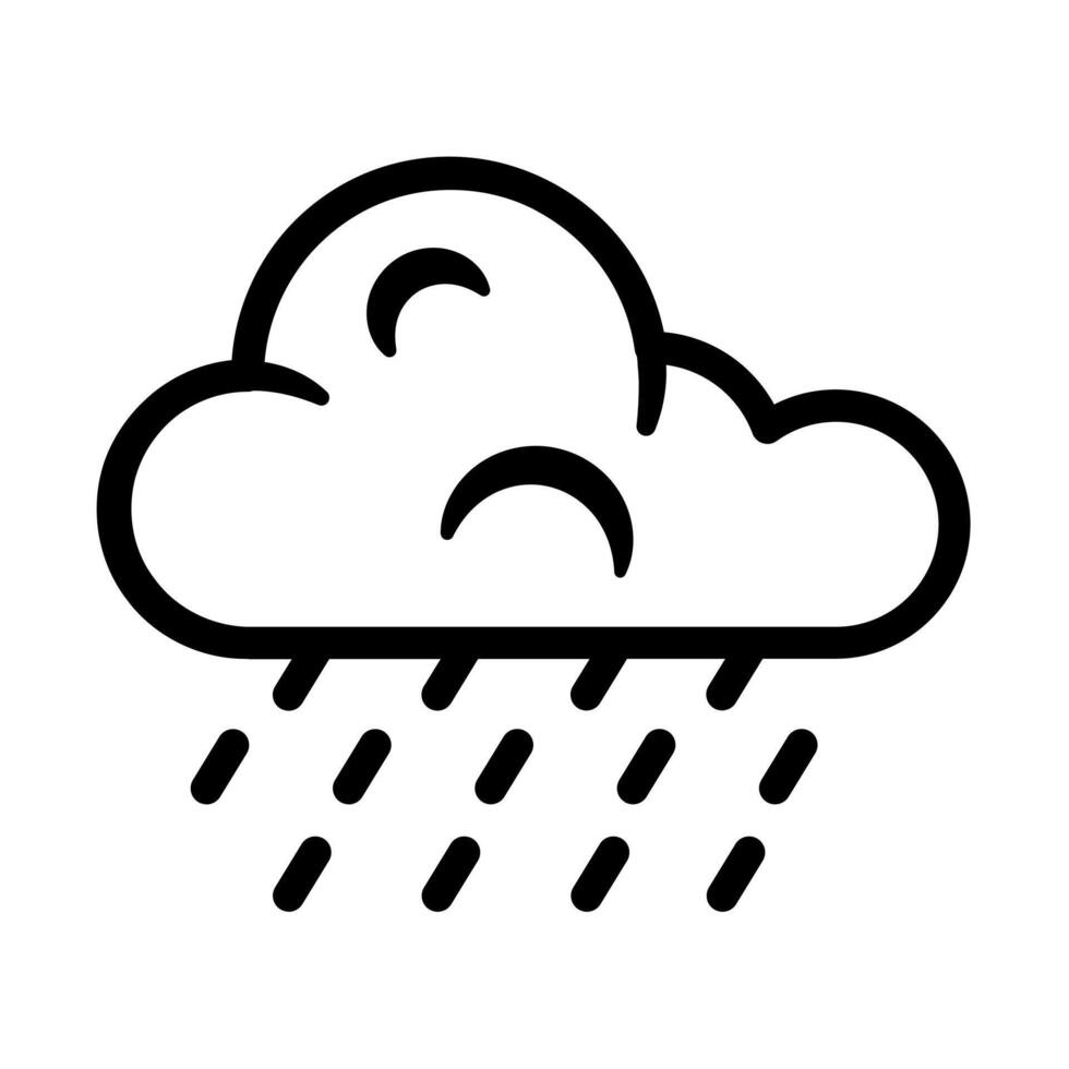 A line-style icon of water falling from the clouds, symbolizing weather and water resource. vector