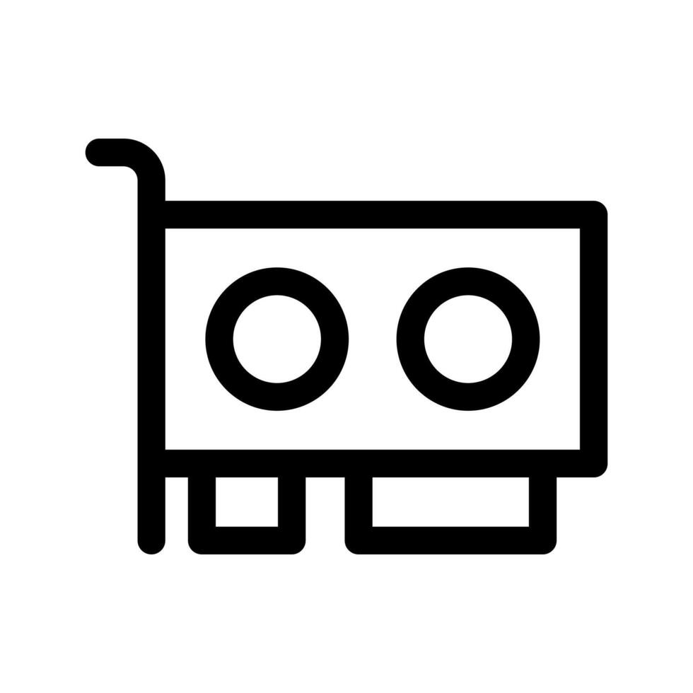 un sencillo línea icono de un computadora gráficos tarjeta o gpu componente. vector