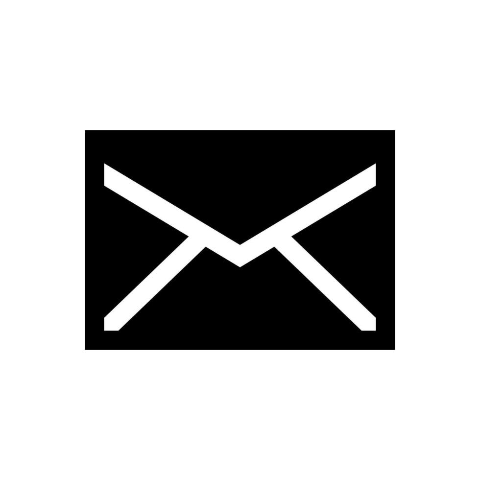 A filled graphic of a mail envelope for messages or email. vector
