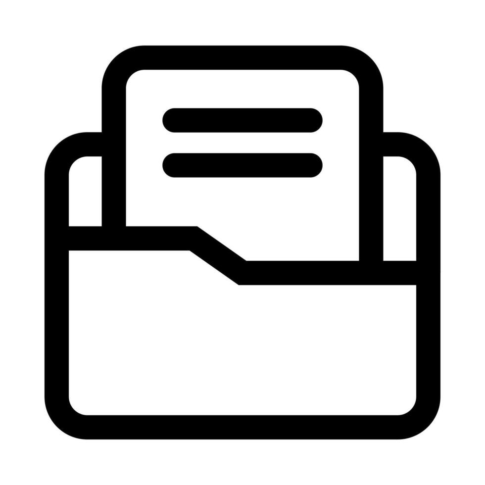 An outline icon of a classic file folder for organization. vector