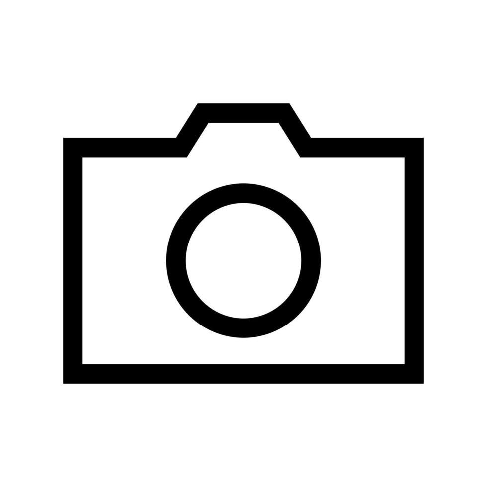A simple line icon of a digital photo camera device. vector