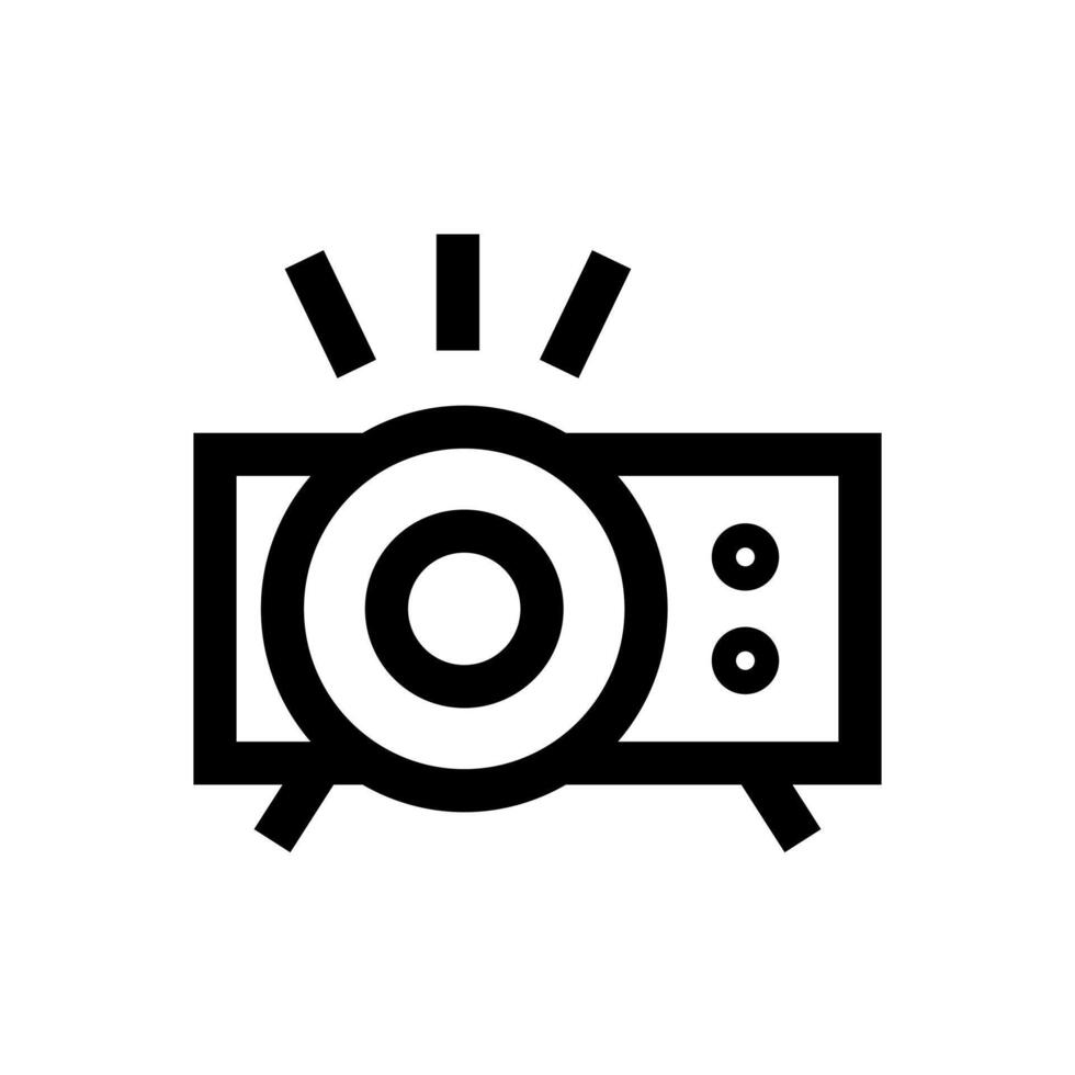 un lineal gráfico representando un digital o hogar proyector dispositivo. vector