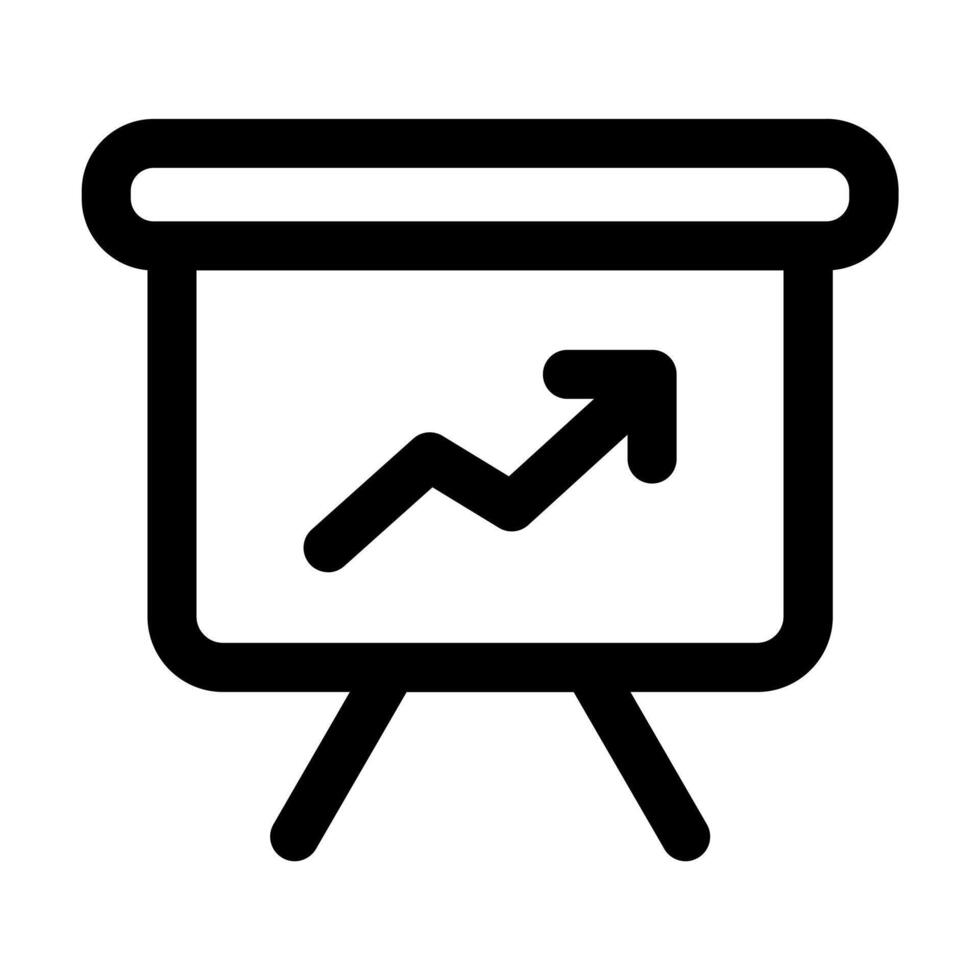 un sencillo línea icono de un gráfico en un portapapeles, representando un grafico tablero o informe. vector