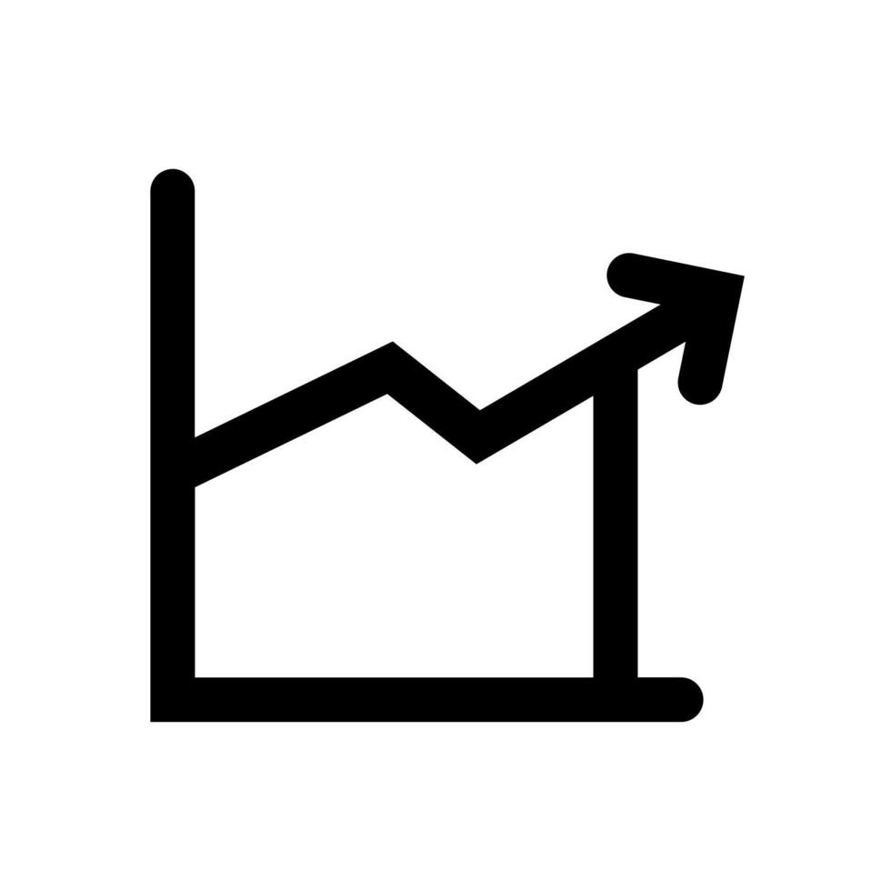 un lineal gráfico representando un creciente grafico línea, simbolizando crecimiento. vector