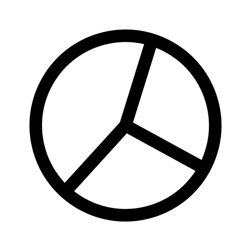 un sencillo línea icono de un circular tarta gráfico para datos análisis y asignación. vector