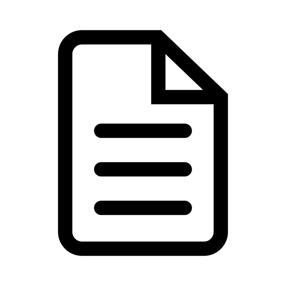 A simple line icon of a paper document or contract. vector