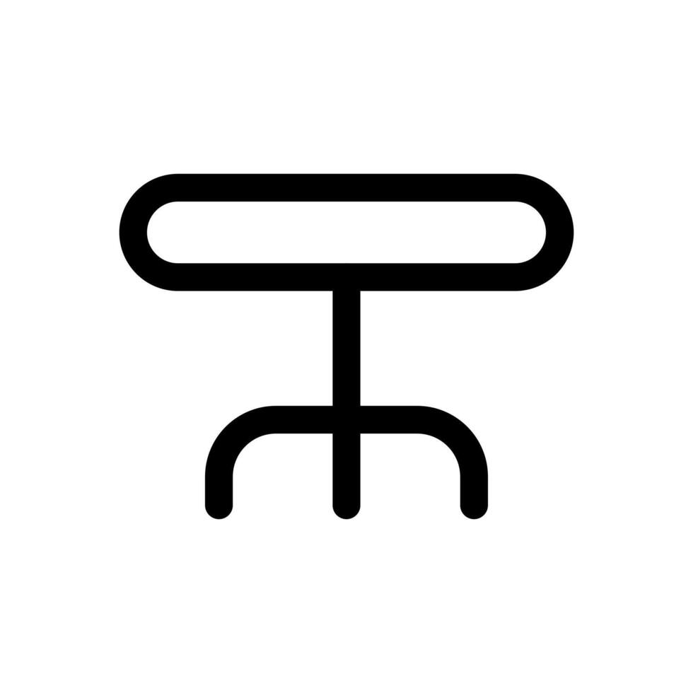 A simple line icon of a circular or round table for dining or meeting. vector