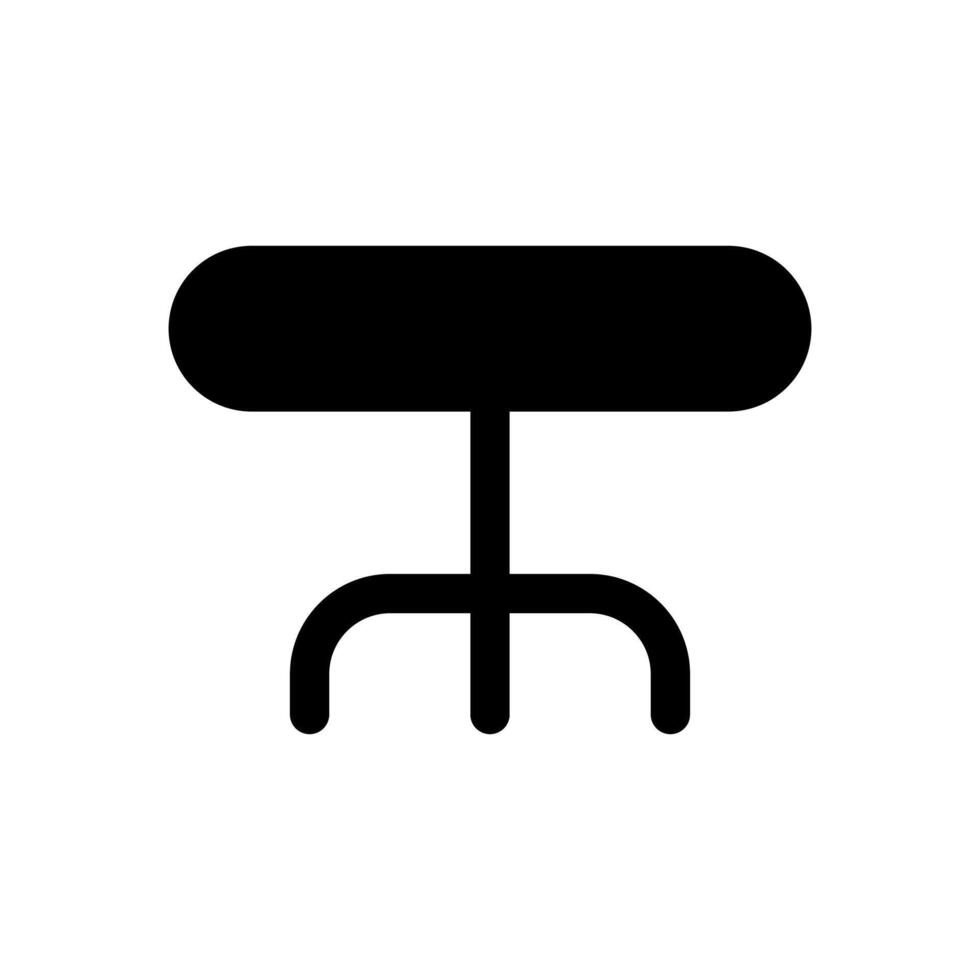A simple filled icon of a circular or round table for dining or meeting. vector