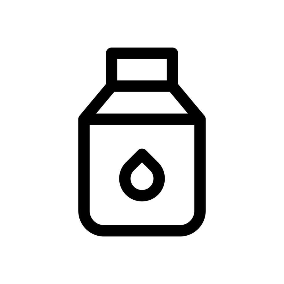 A line-style icon of a small bottle with a pipette cap, for drops of liquid. vector
