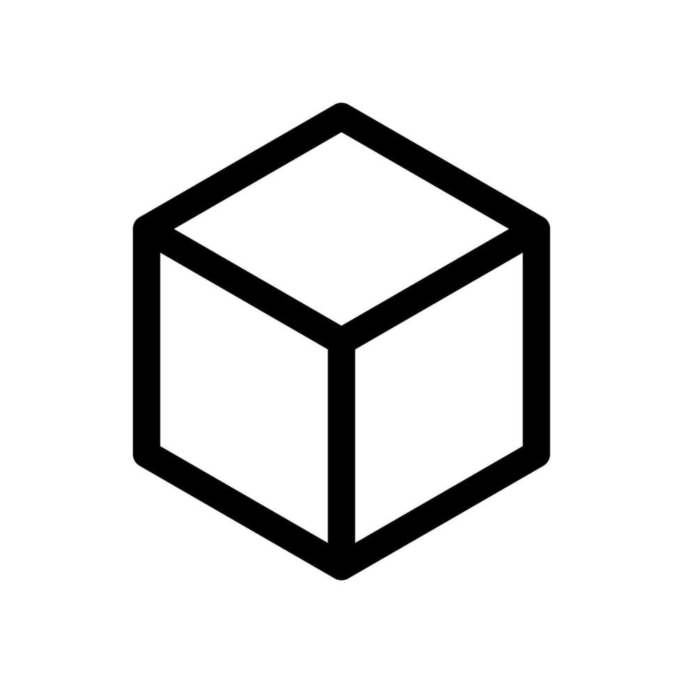 A line-style icon of a simple closed container, typically square or rectangular. vector