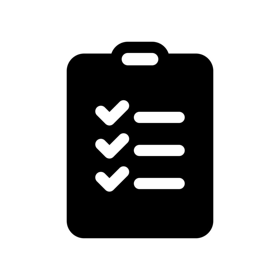 A solid-style icon of a paper with checkboxes, symbolizing items to buy. vector