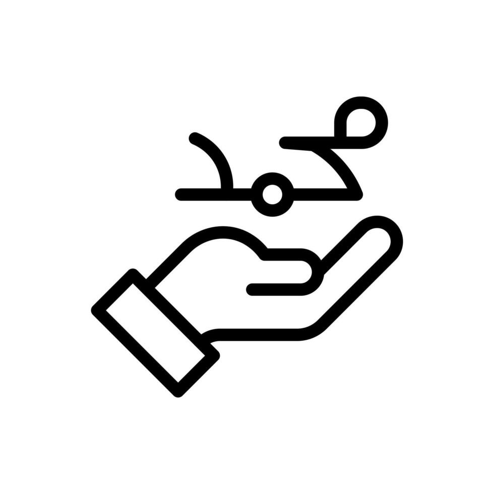 A simple line icon of a hand with the name Muhammad, symbolizing peace or blessing. vector