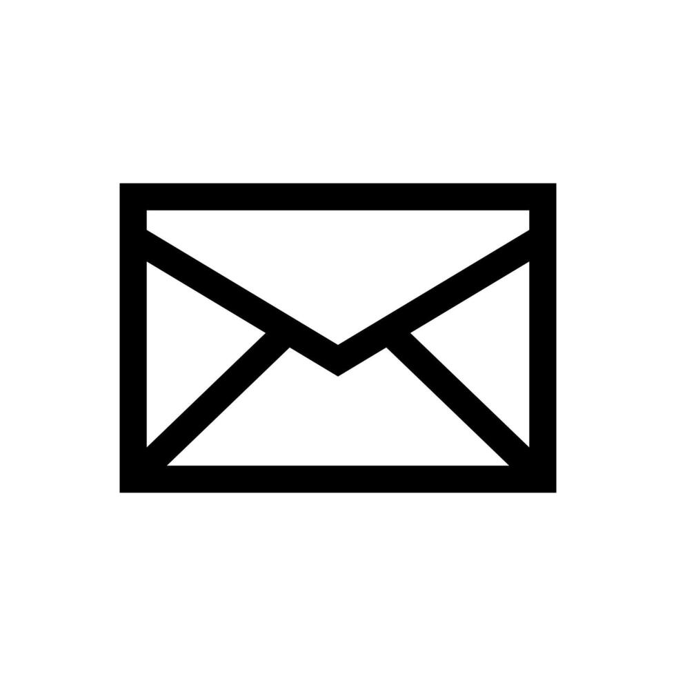 A linear graphic of a mail envelope for messages or email. vector