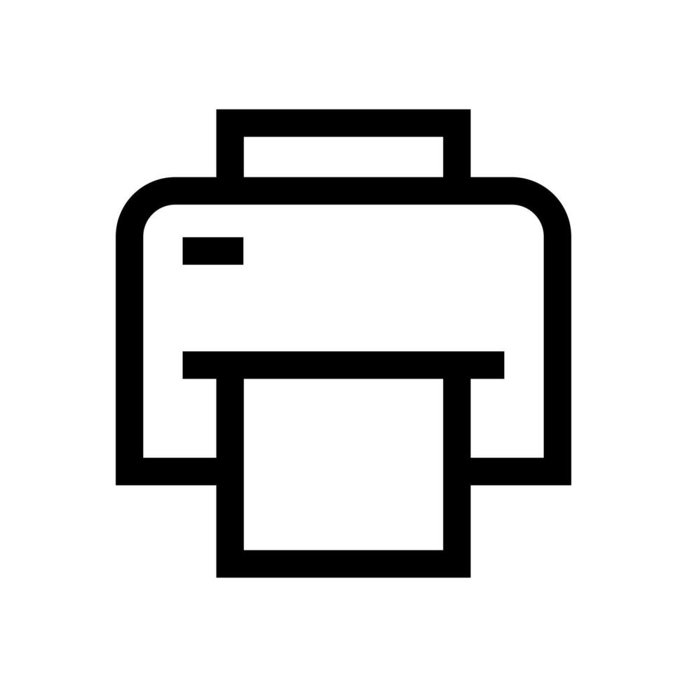 A linear graphic of a desktop printer device. vector