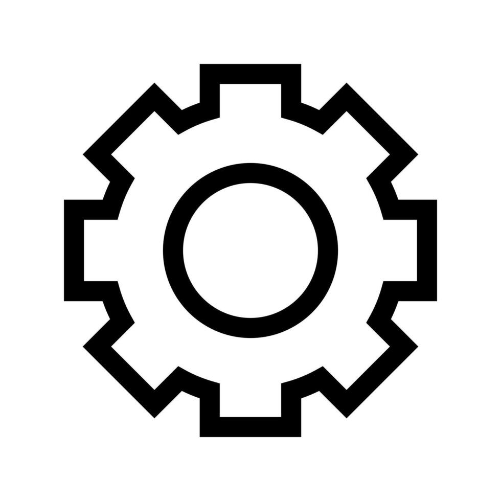un sencillo línea icono de un diente o engranaje, representando sistema operaciones. vector