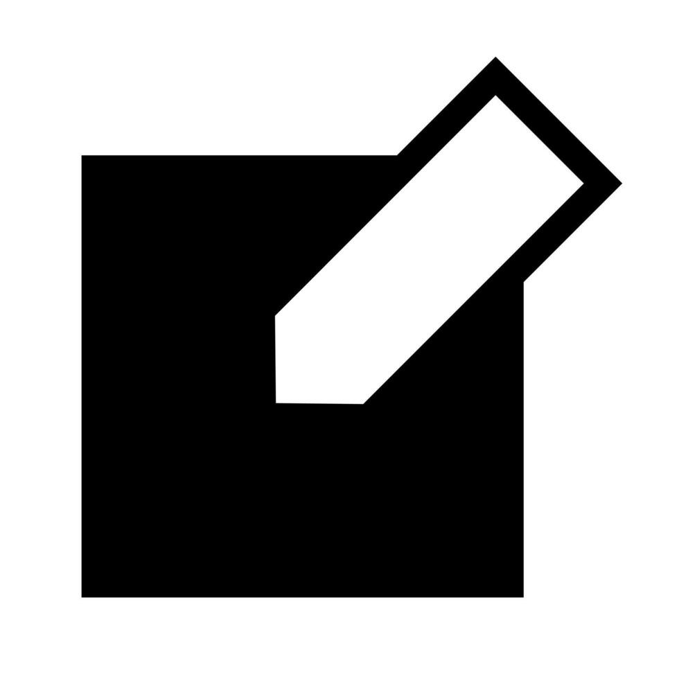 A solid icon of a piece of paper with a pencil, representing a memo or note. vector