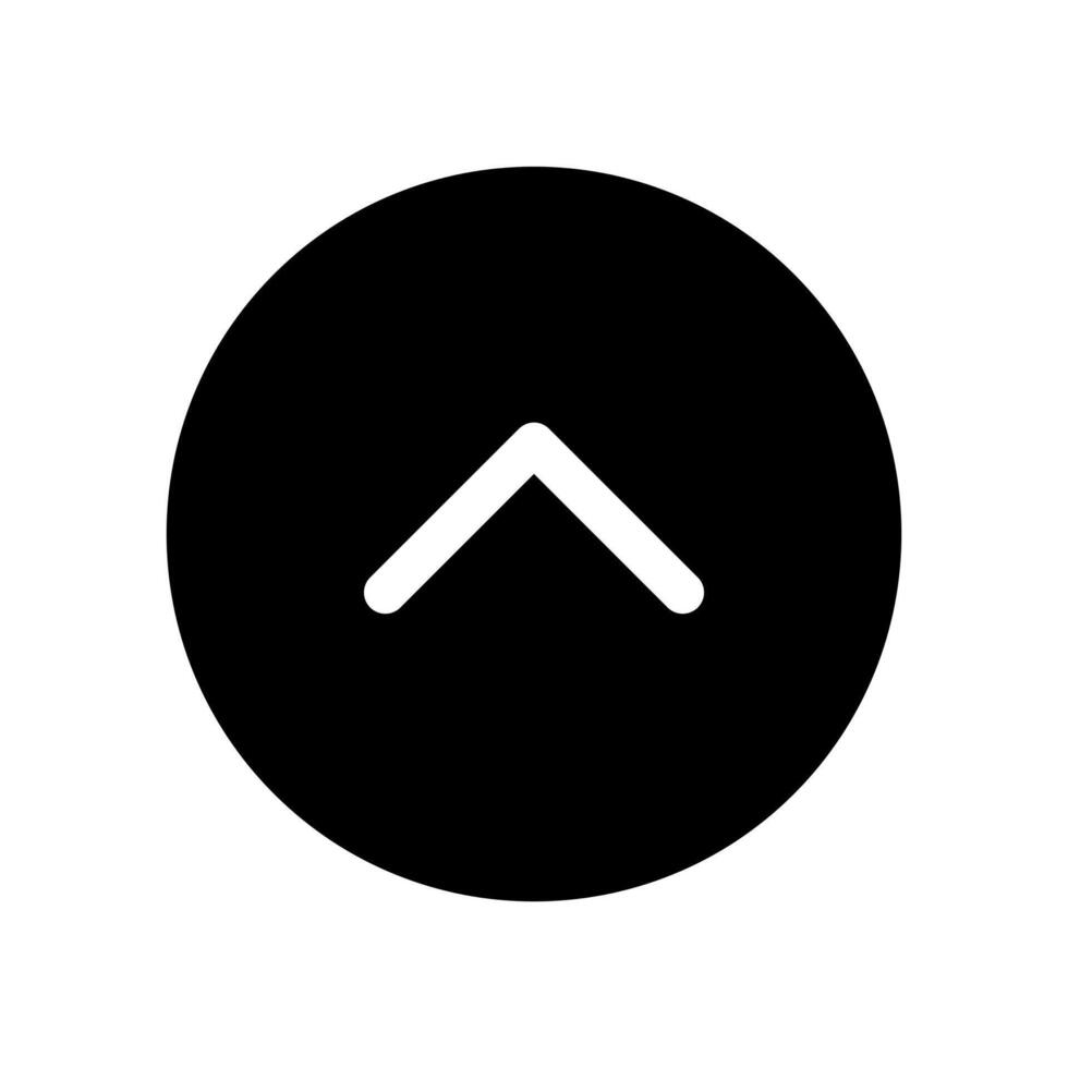 un sólido icono de un flecha señalando arriba, indicando un arriba flecha o expandir. vector